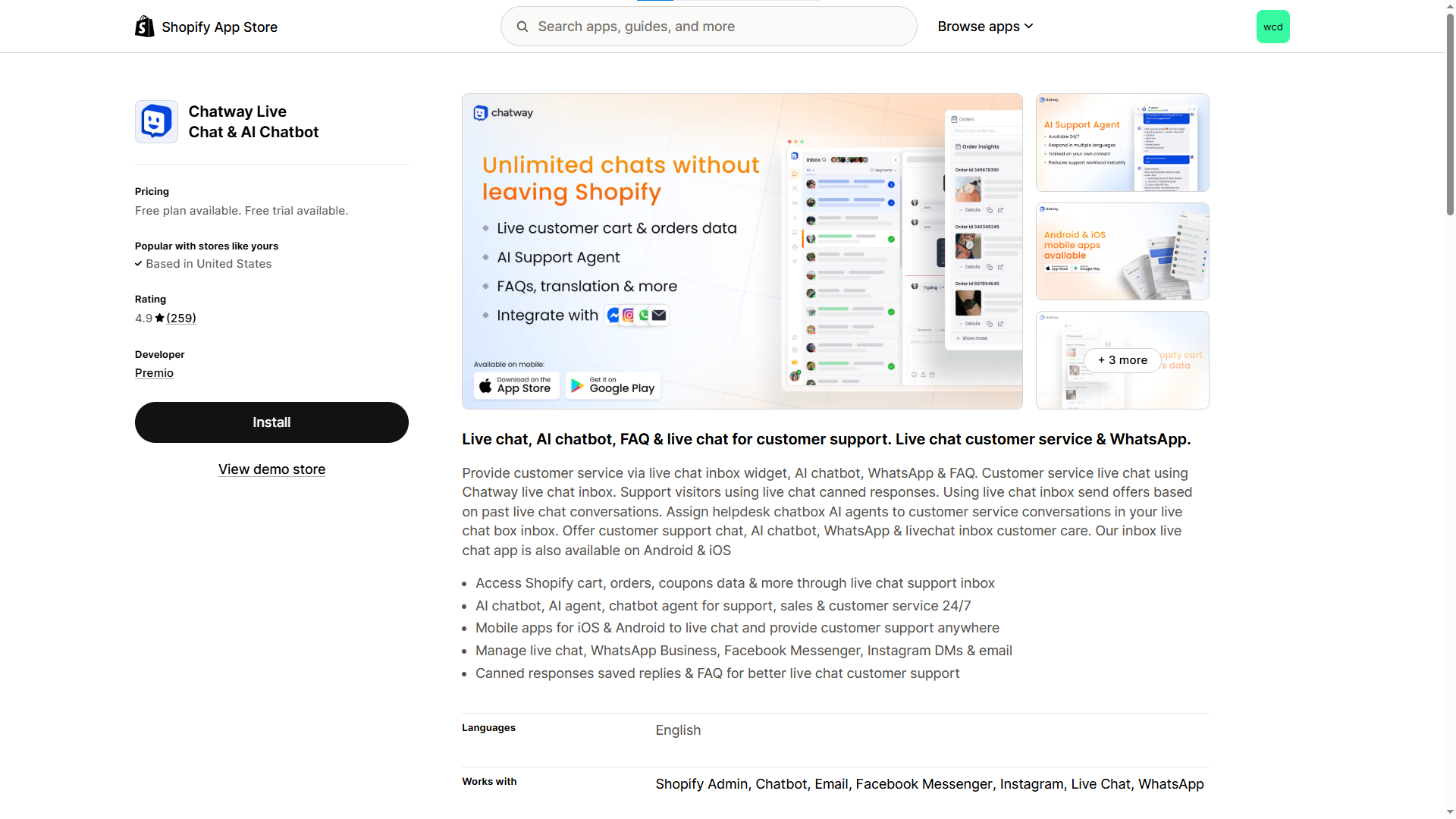 Chatway live chat app for shopify