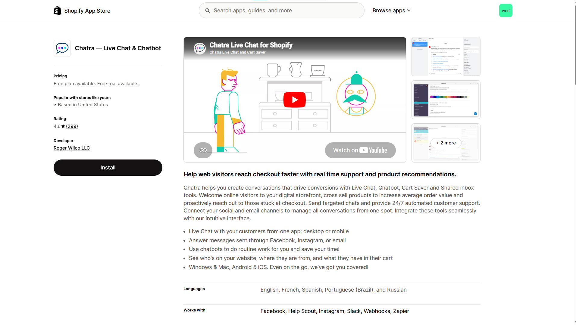 Chatra shopify live chat app