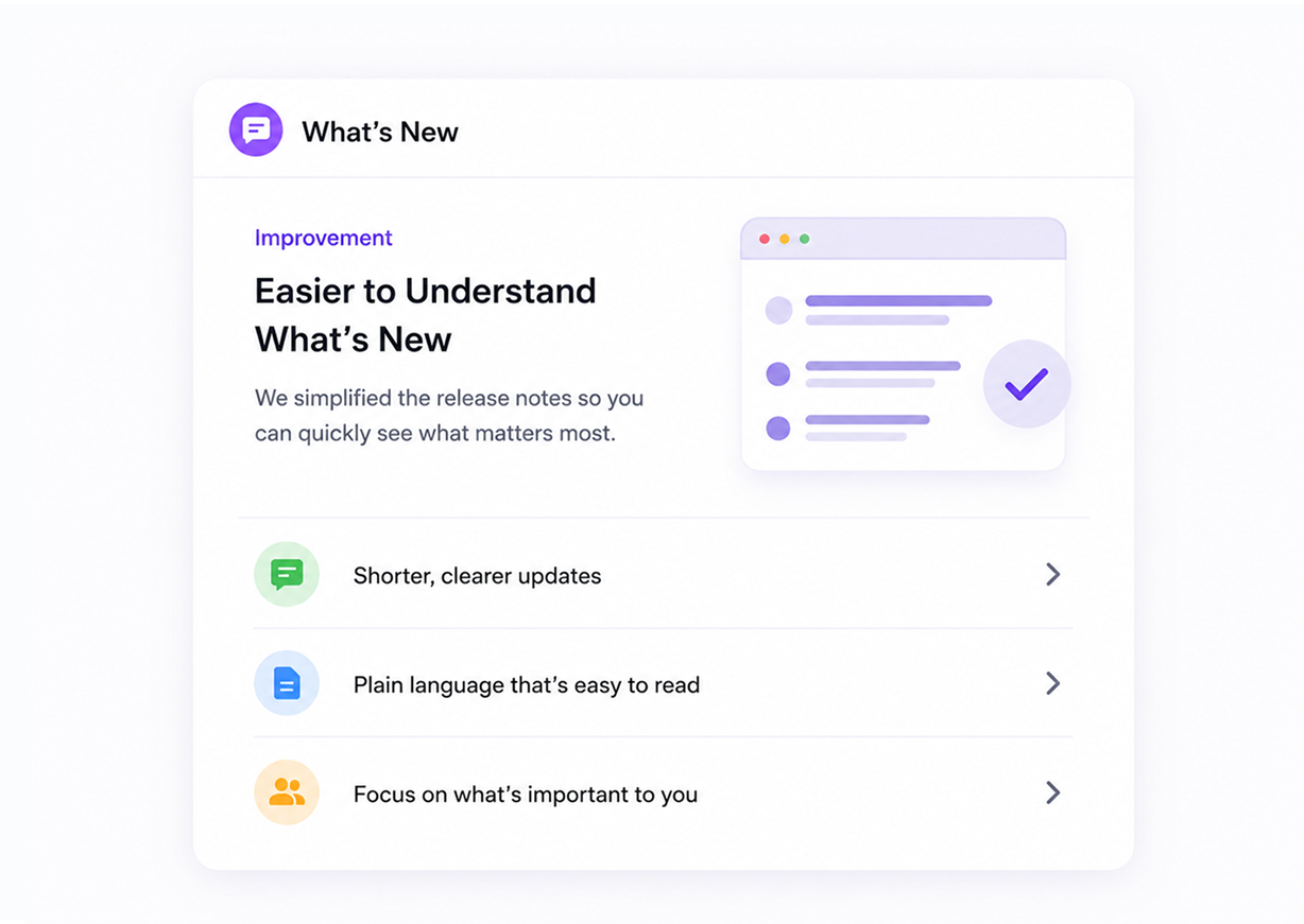 Use Simple, Clear Language in create release notes