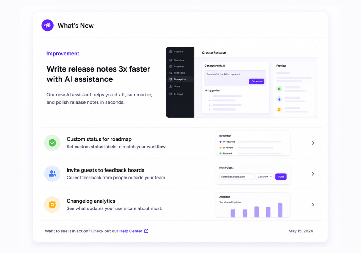 Add Visuals and Screenshots to wrte release notes