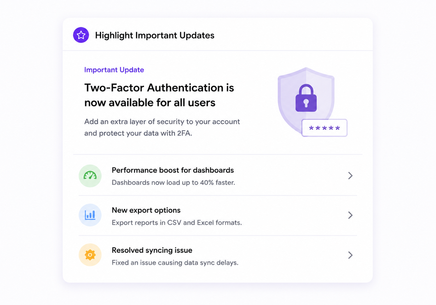 Highlight Important Updates in release notes
