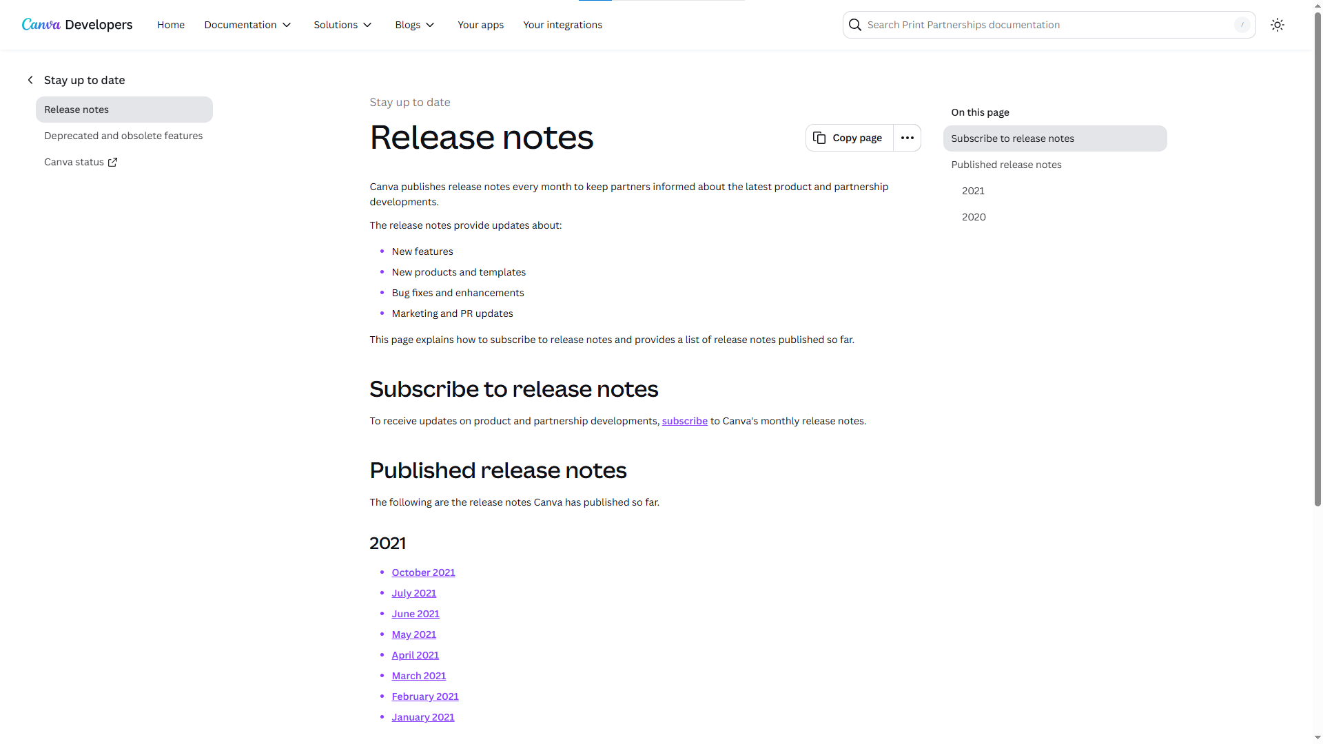 Canva Release Notes Example