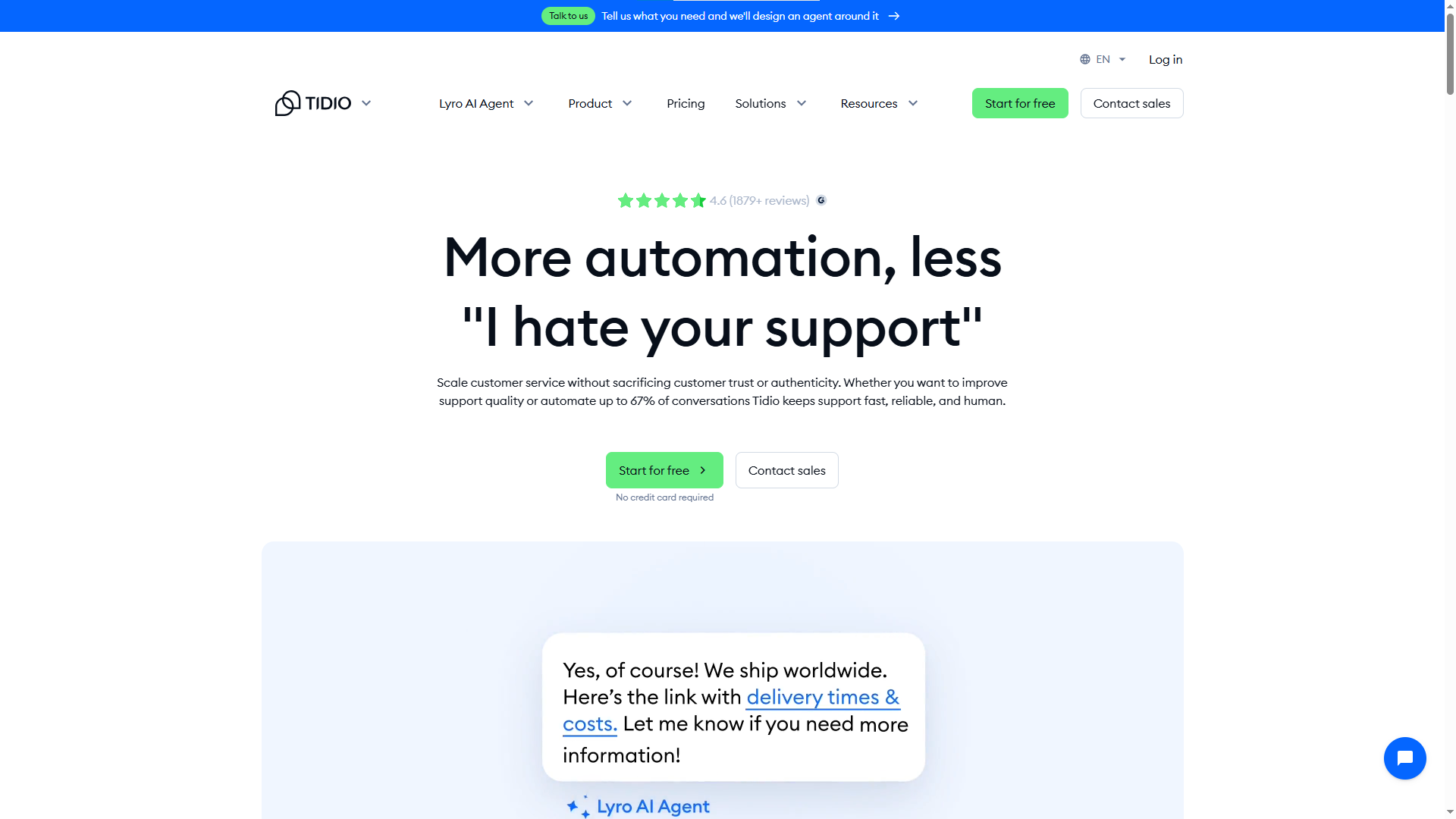 Tidio live chat software