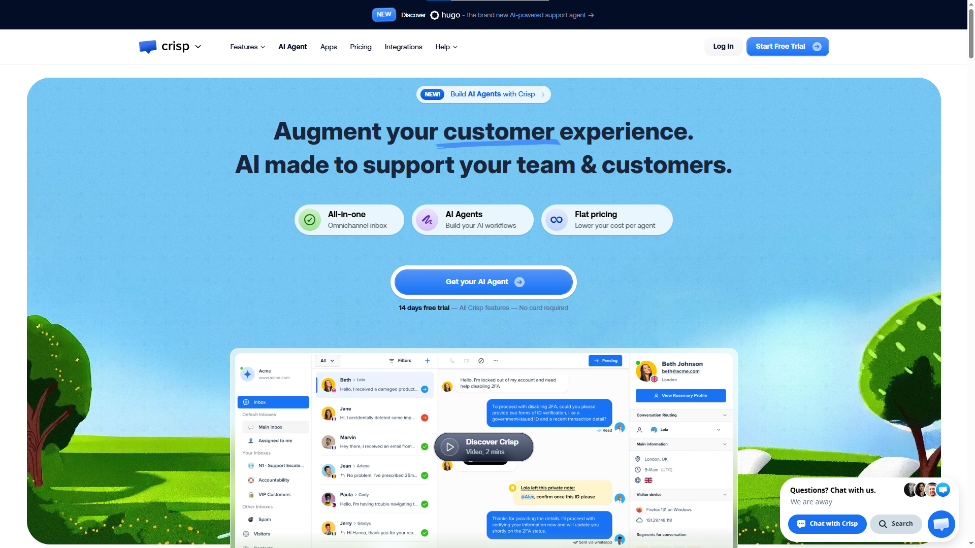 Crisp live chat software