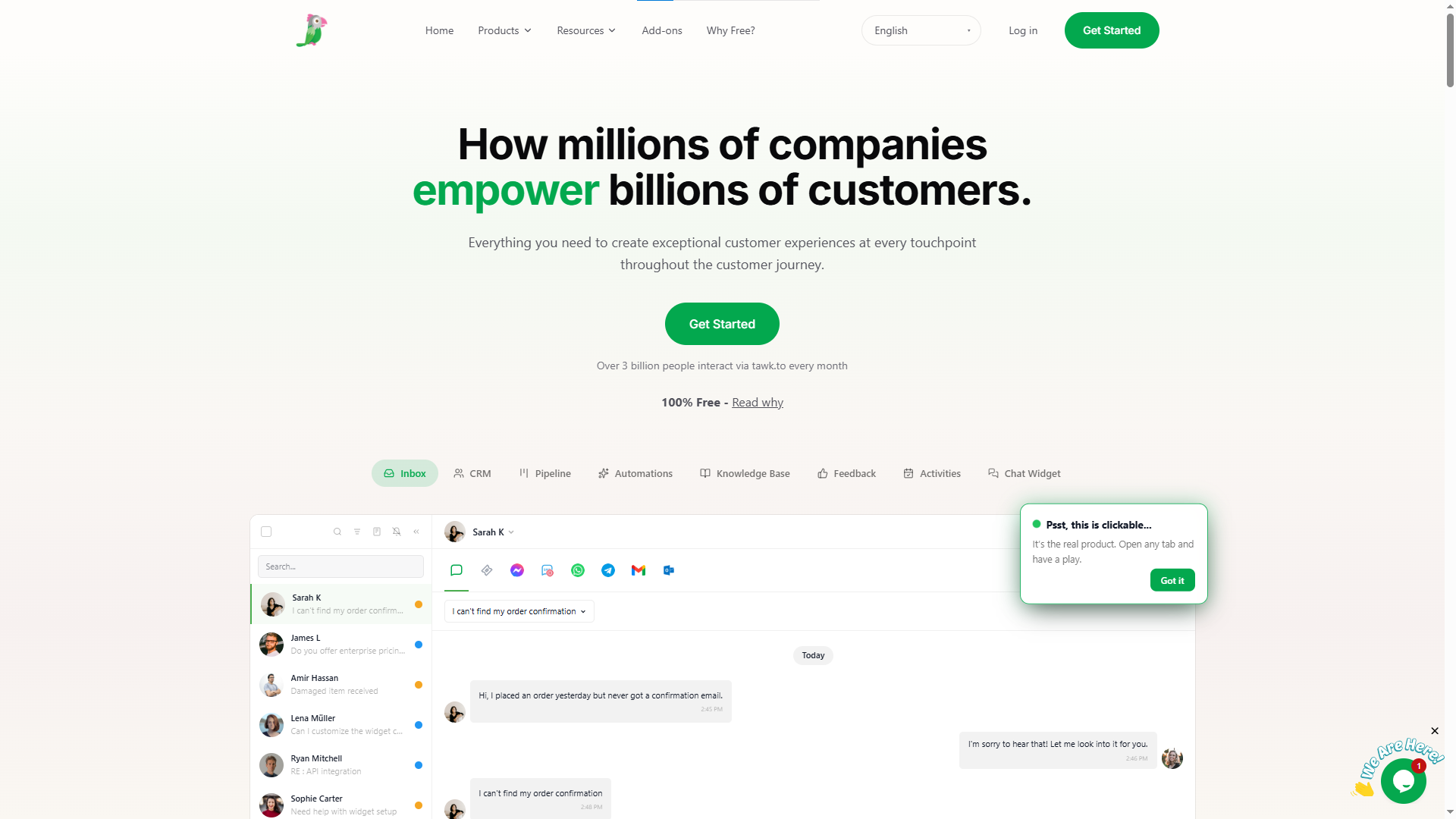 tawk.to live chat software