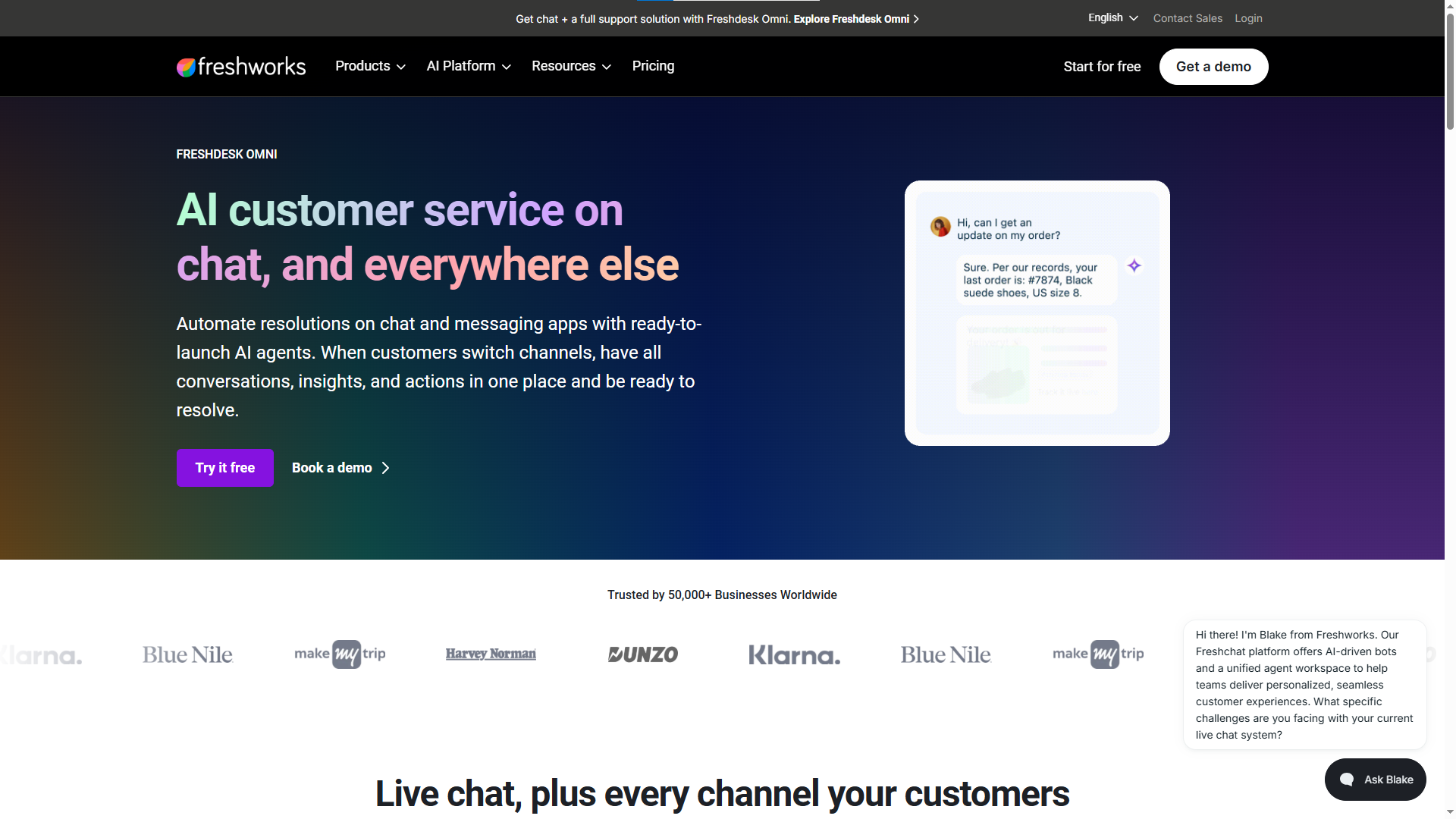 Freshchat live chat software