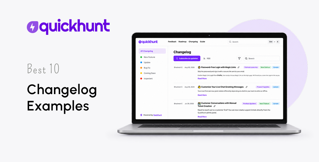 Best 10 Changelog Examples to Inspire Better Product UpdatesÂ