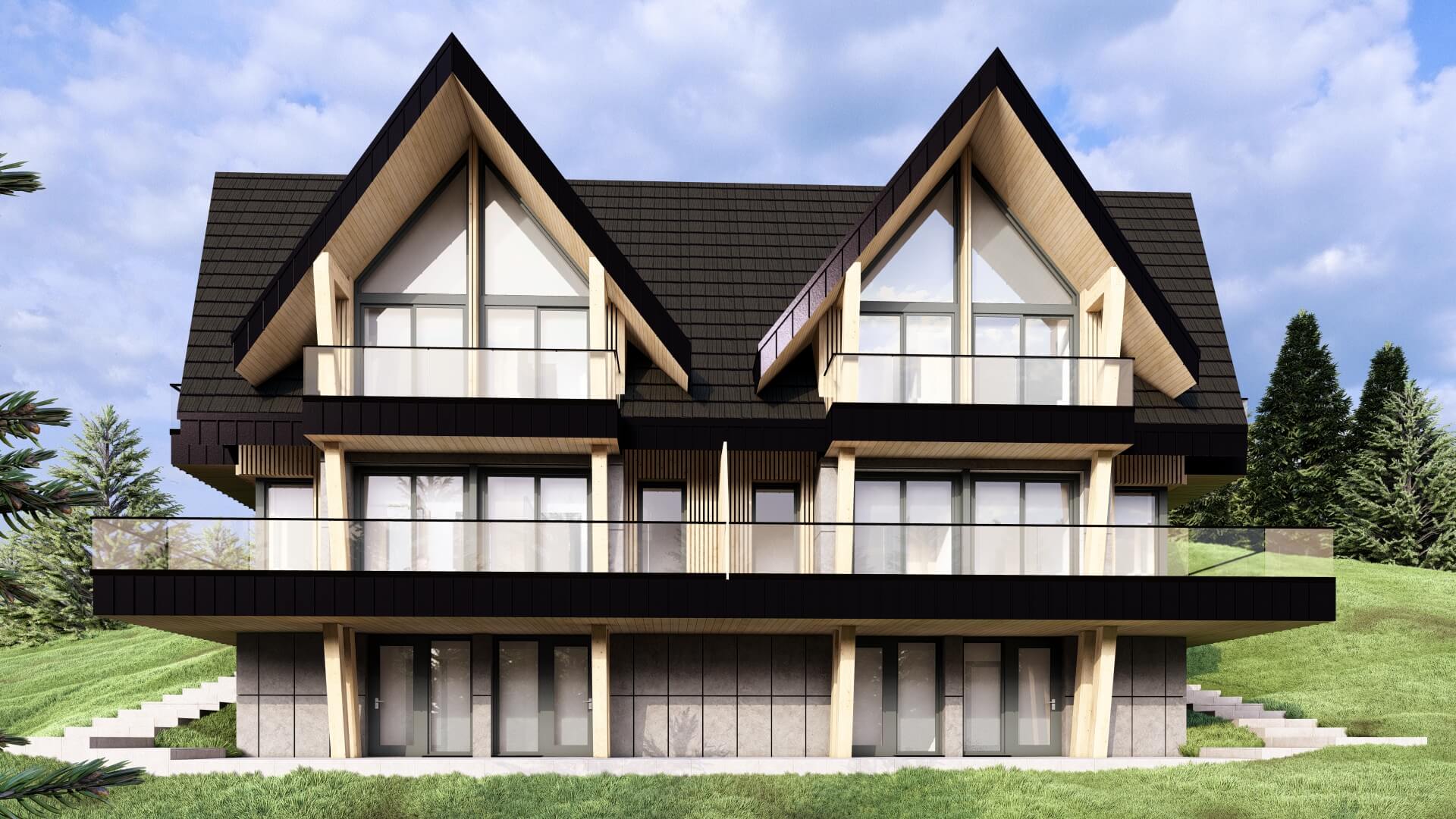 Wizualizacja Tatrzańska Residence – cztery niezależne apartamenty w Bukowinie Tatrzańskiej