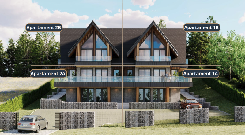 Rzut mieszkania Apartament 1A – karta apartamentu Tatrzańska Residence Bukowina Tatrzańska