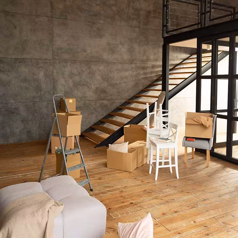 basement refurbished with stairs in London