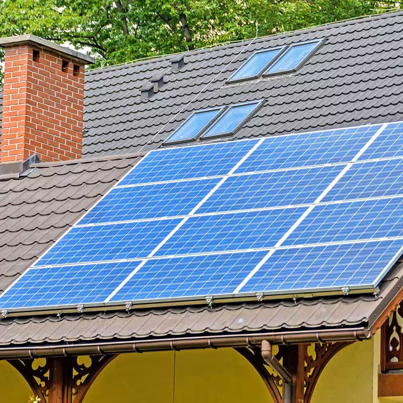 solar panels on a house in london