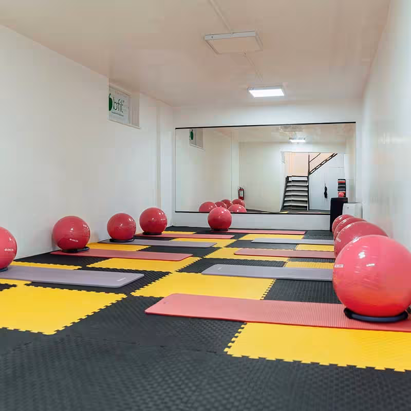 leisure centre yoga stretching area