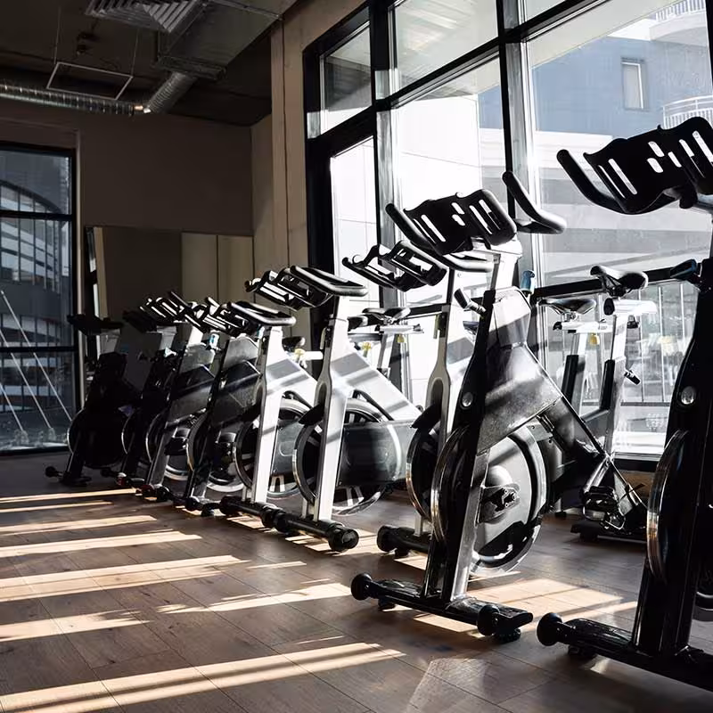 refurbished exercise bike area in a london gym