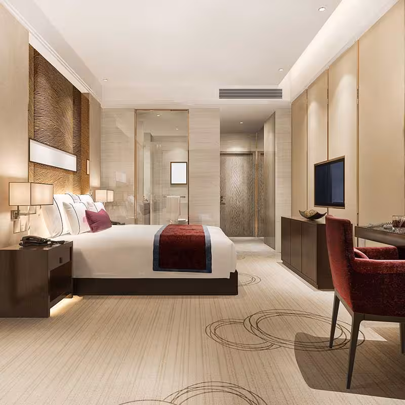 modern room in london hotel side view