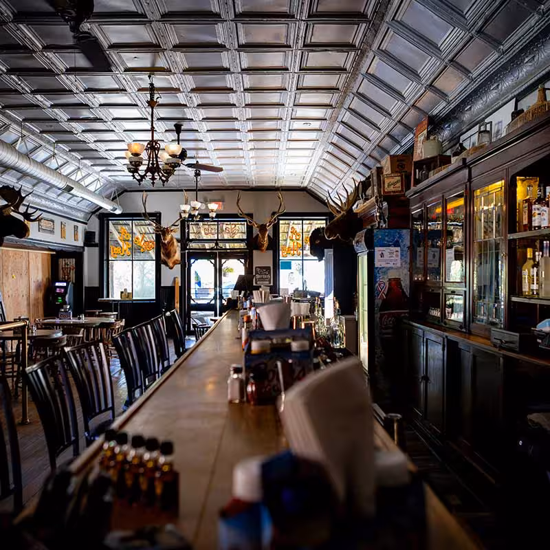 wide view of a london pub interior