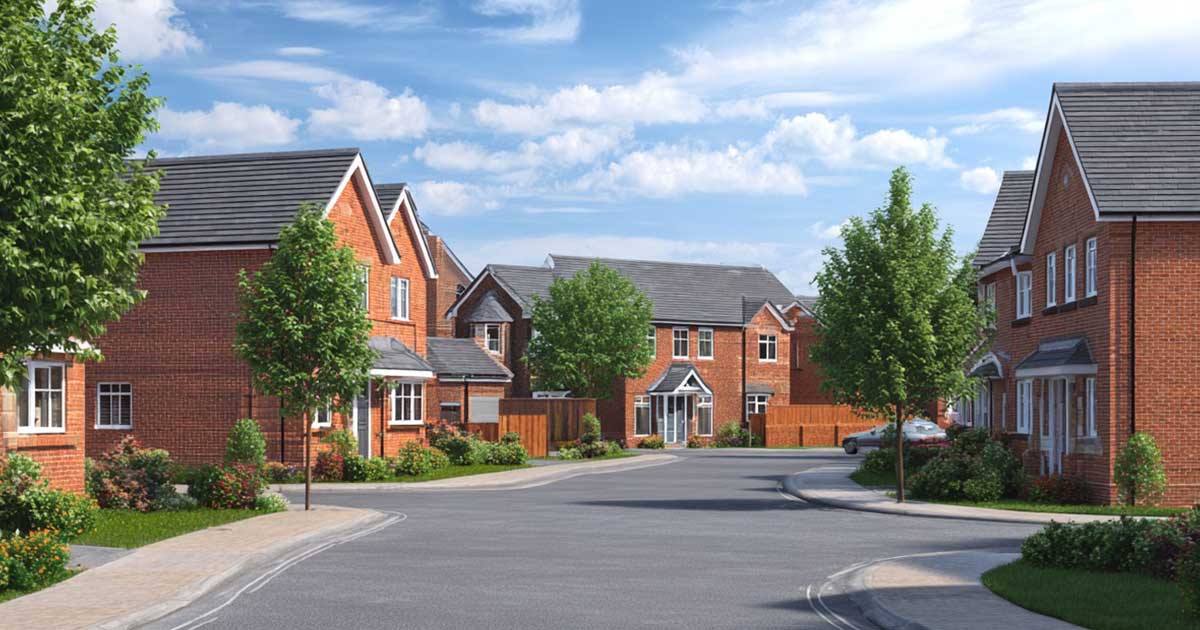 new residential brick homes neighbourhood in london
