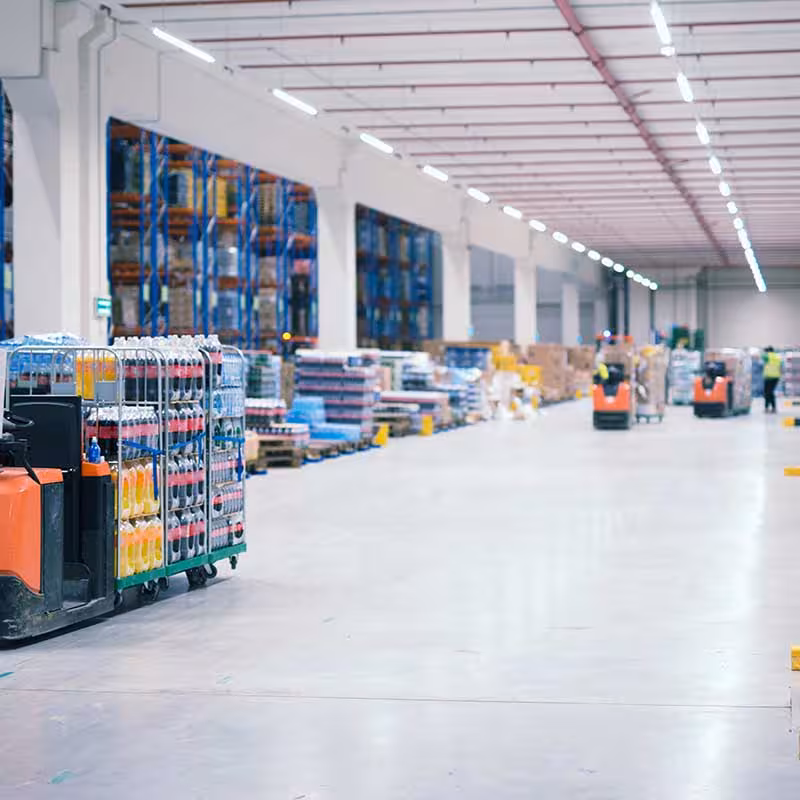loading area in a big warehouse