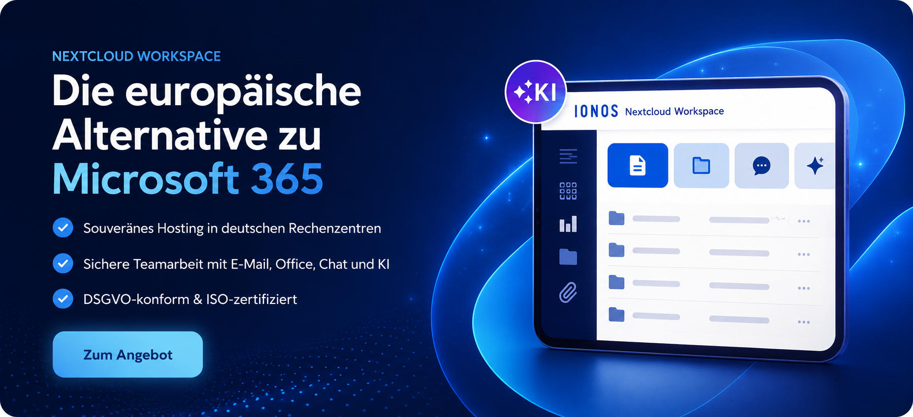 IONOS Nextcloud Workspace als europäische Alternative zu Microsoft 365