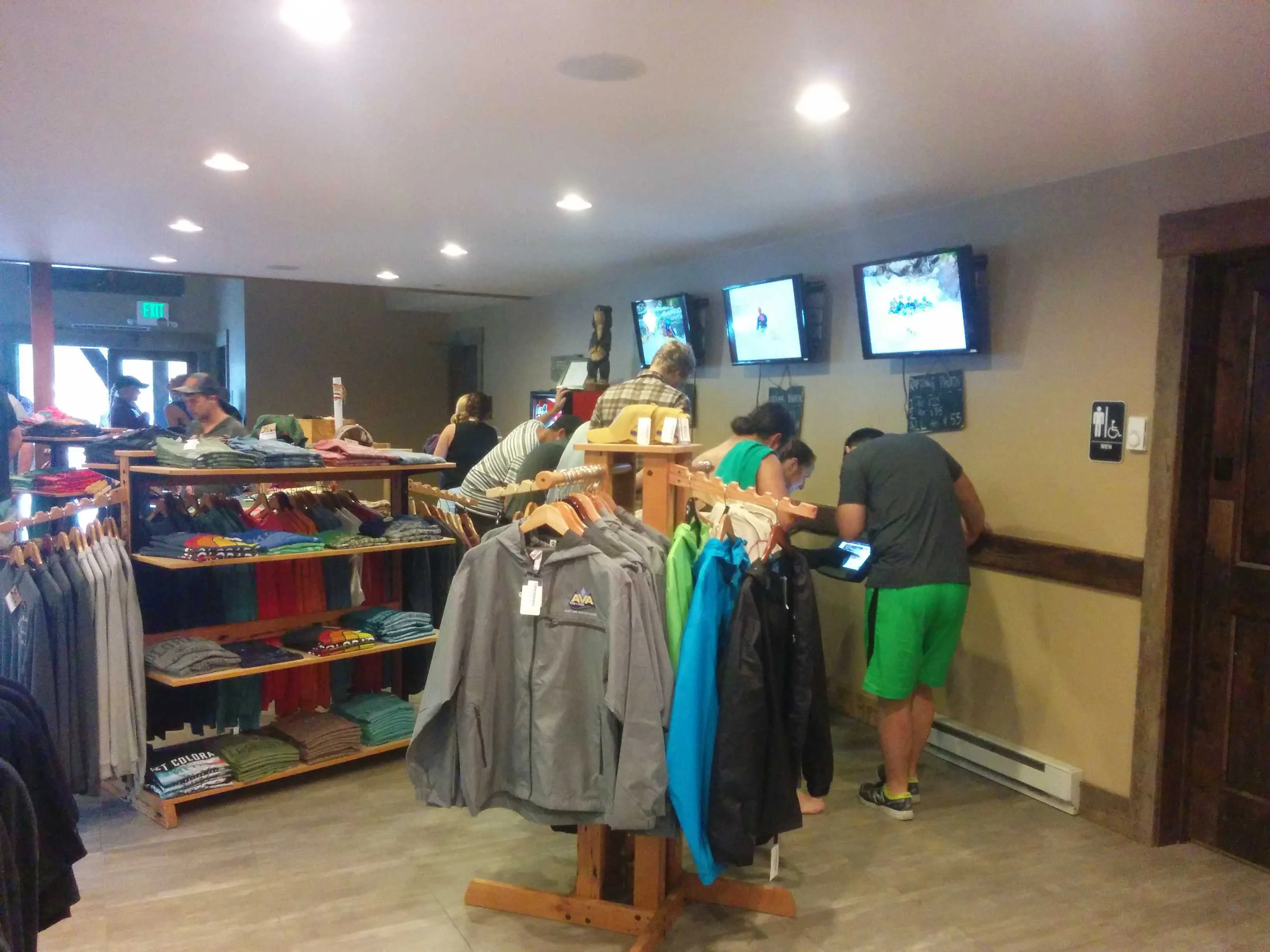 customers flowing through a souvenir shop