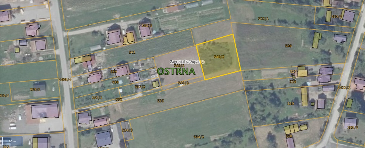 Građevinsko zemljište u mirnom naselju Mala Ostrna. Samo 6 km od Dugog Sela.