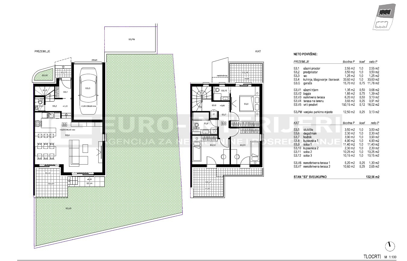 Kuće u nizu Zagreb Perjavica 132,56 m2, novogradnja bez provizije!