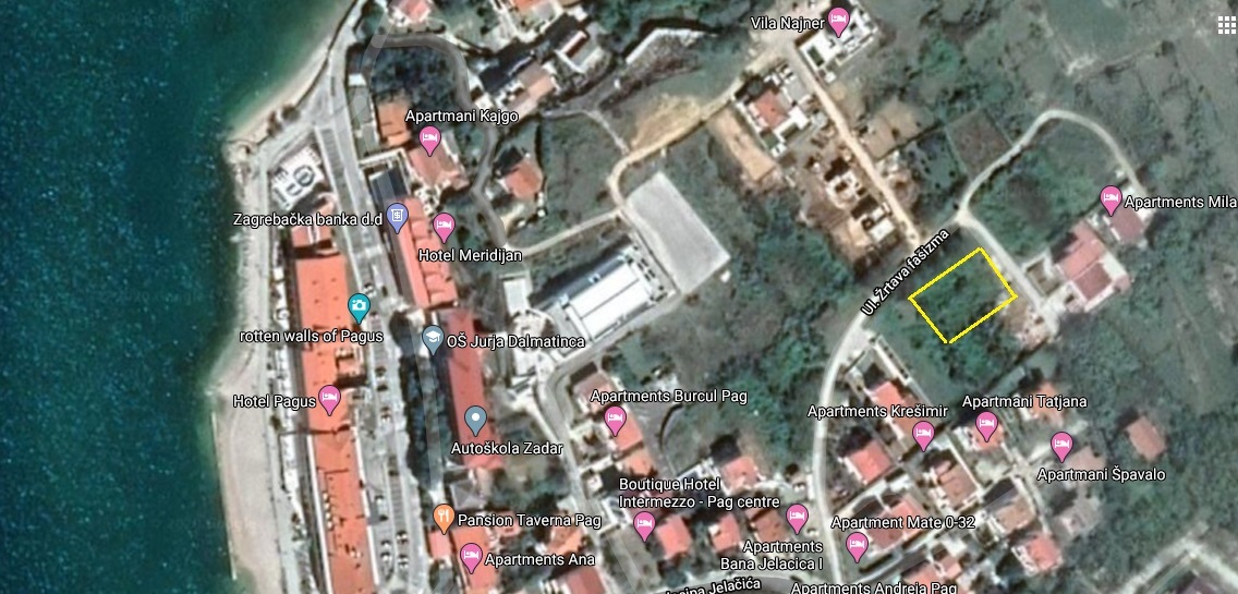 Građevinsko zemljište, Pag, 877 m2 s pogledom na more