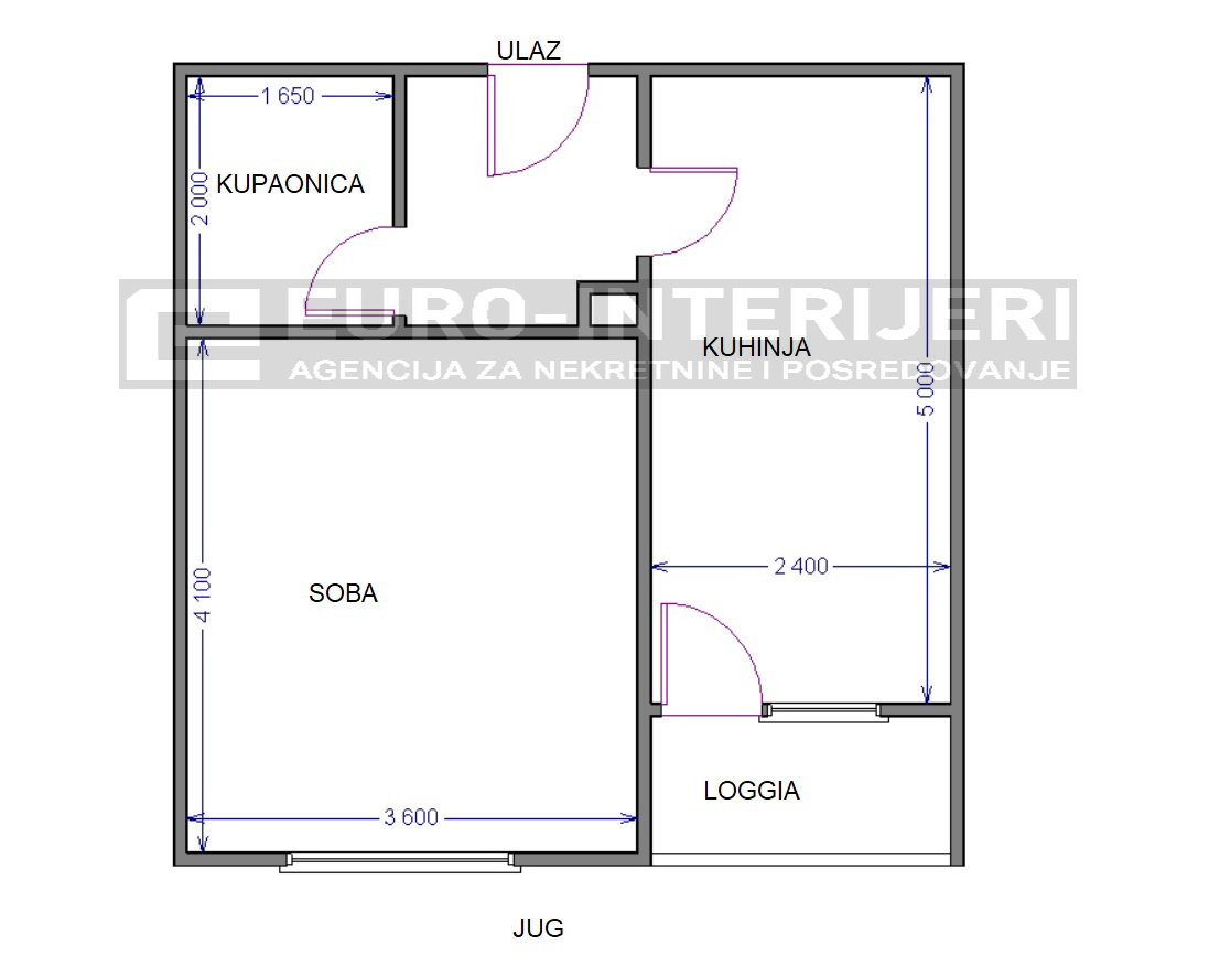 Proaja sana - Zagreb - Malešnica 42 m2 tlocrt
