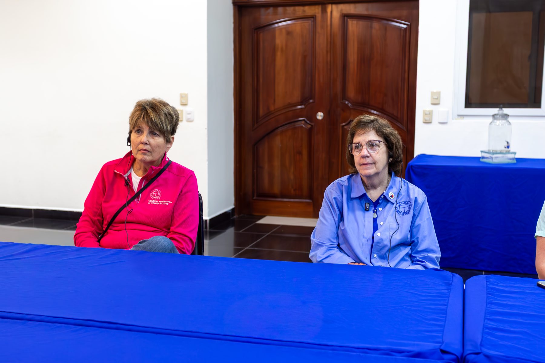 Delegation members before an interview at a Honduran programme site