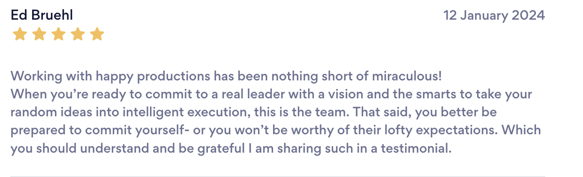Five star review from Ed Bruehl