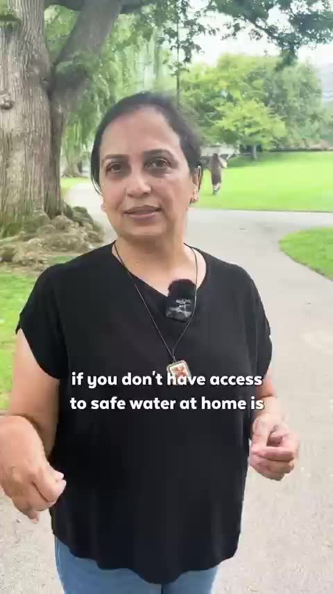 A captioned vertical video cut for Water.org