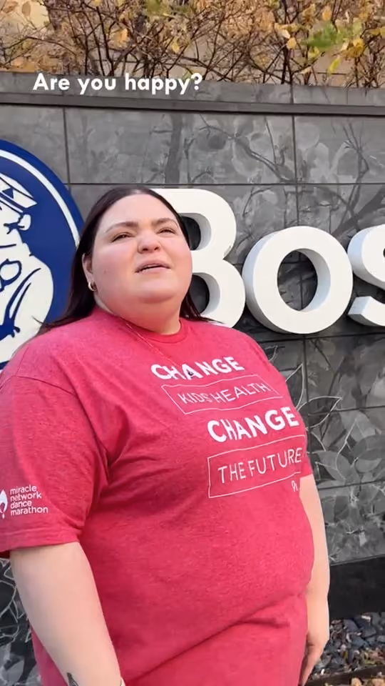 Still from a vertical video Happy Productions made for Children’s Miracle Network