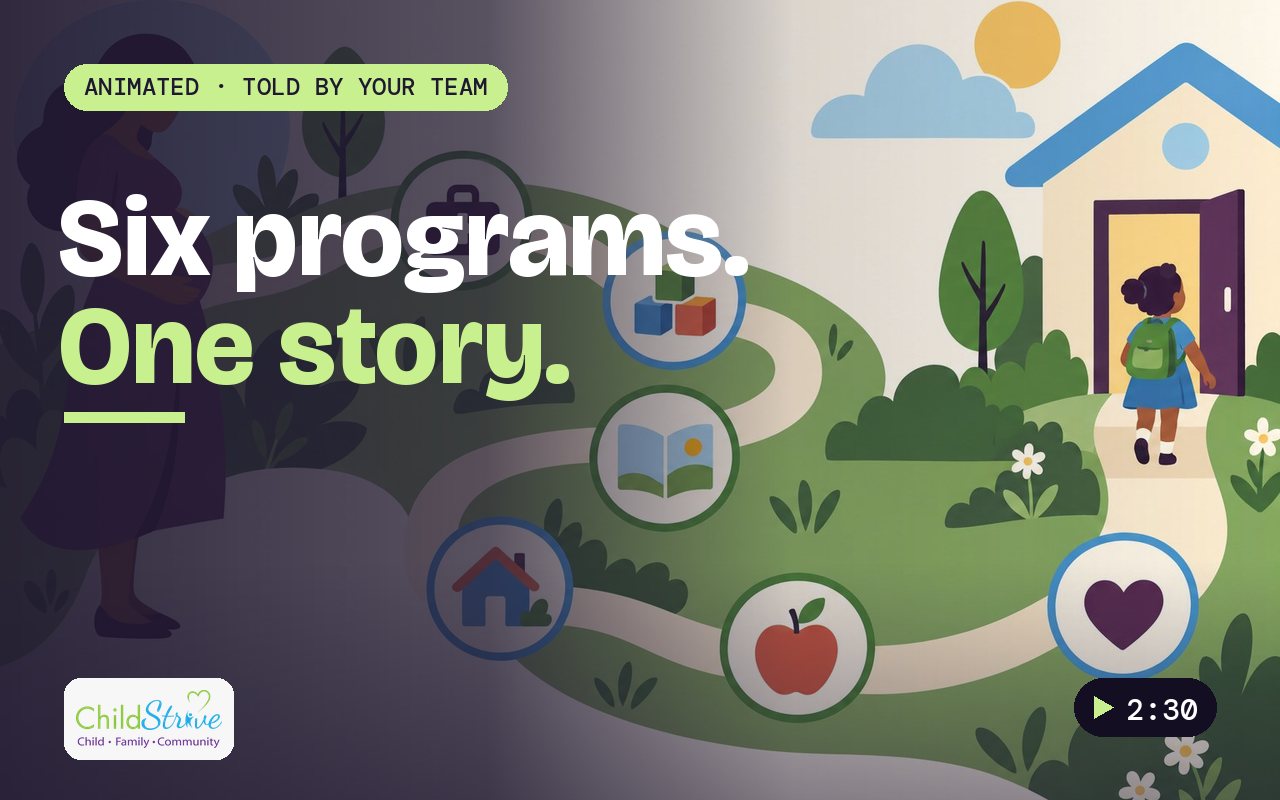Thumbnail concept: Six programs. One story.