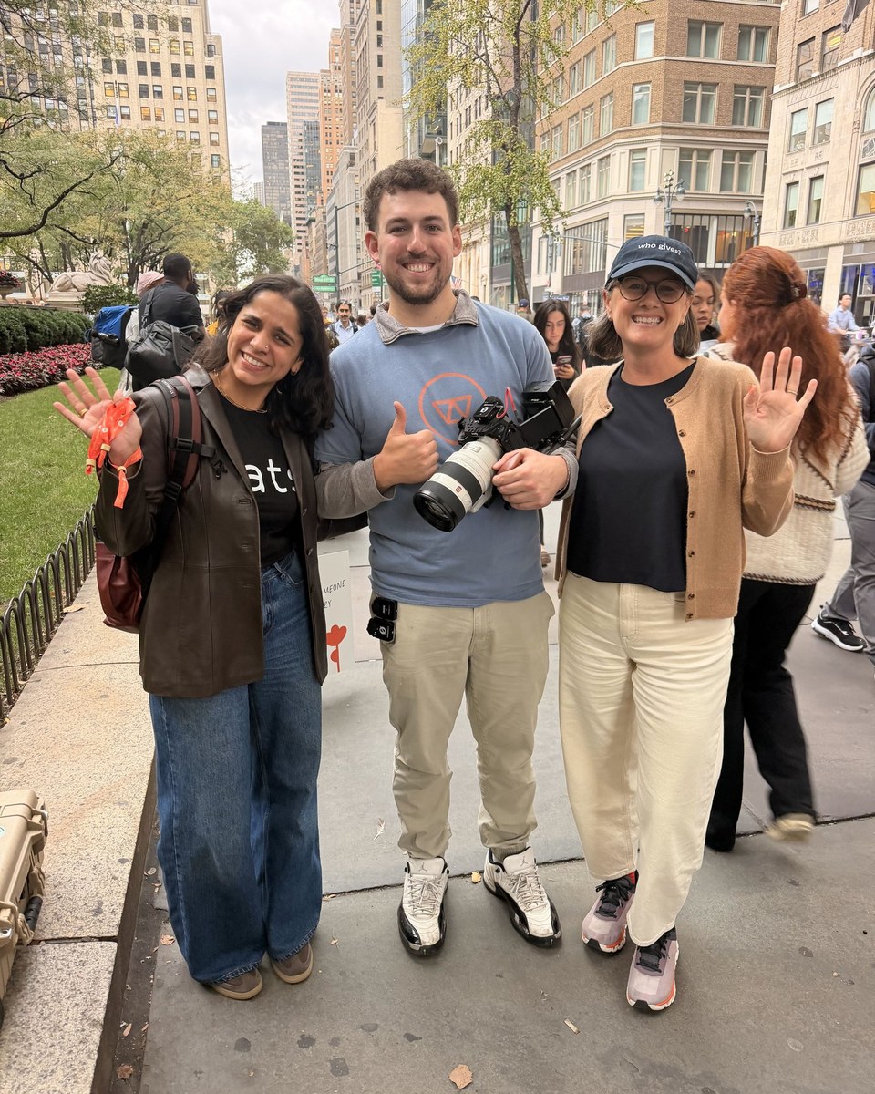 Happy Productions videographer with the Watsi team in New York