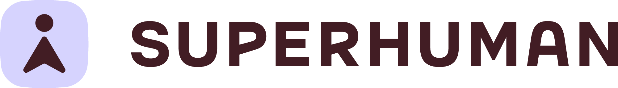 Superhuman brand logo with a stylized arrow symbol in a rounded square next to bold text.