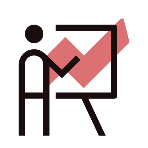 Man in suit presenting top IT initiatives: Security, AI on a flip chart to seated colleagues.