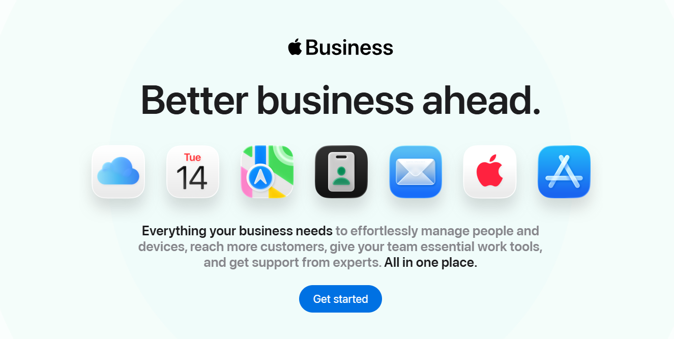 Apple Business dashboard