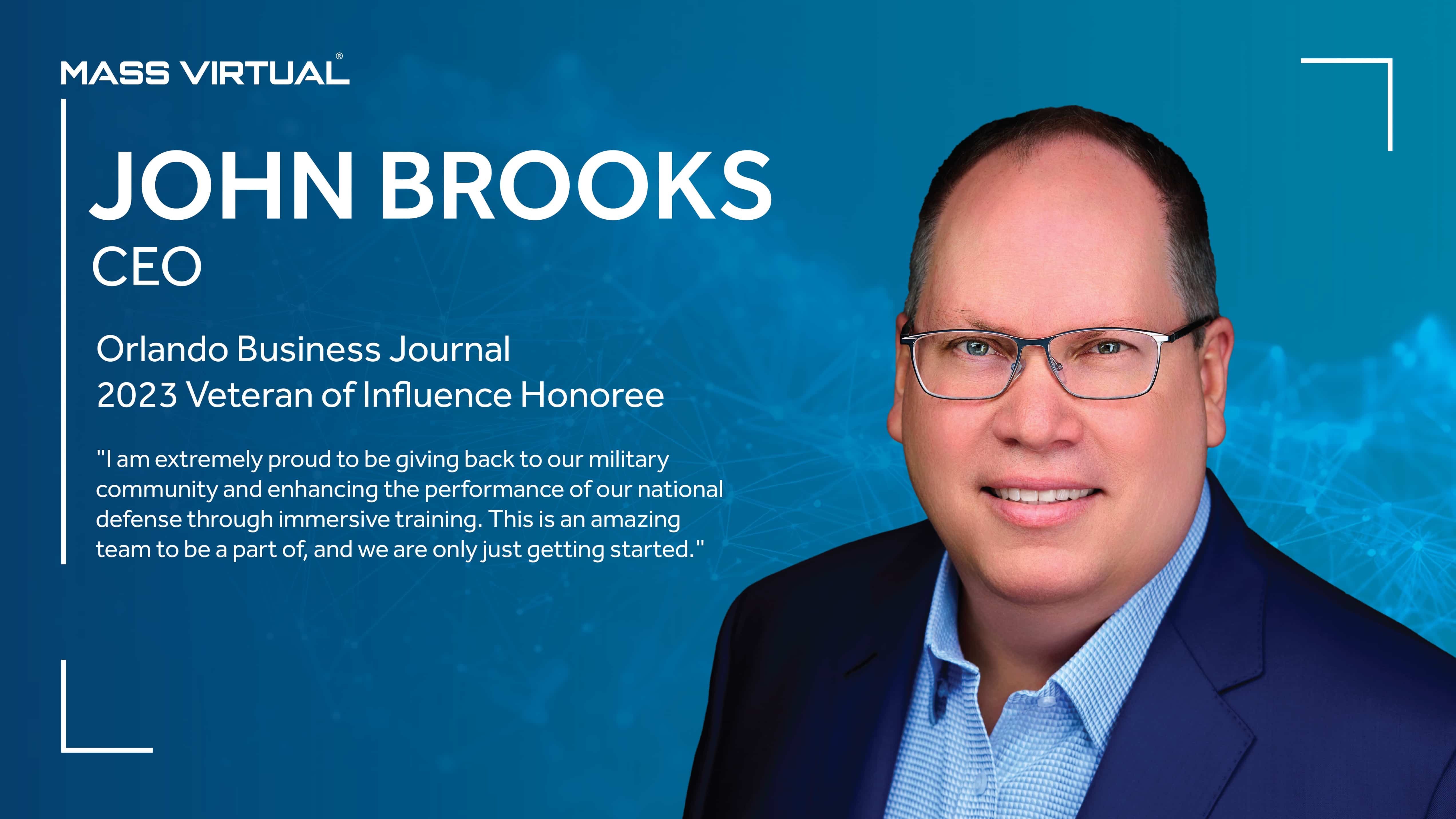 Announcement graphic with a portrait of John Brooks, CEO.