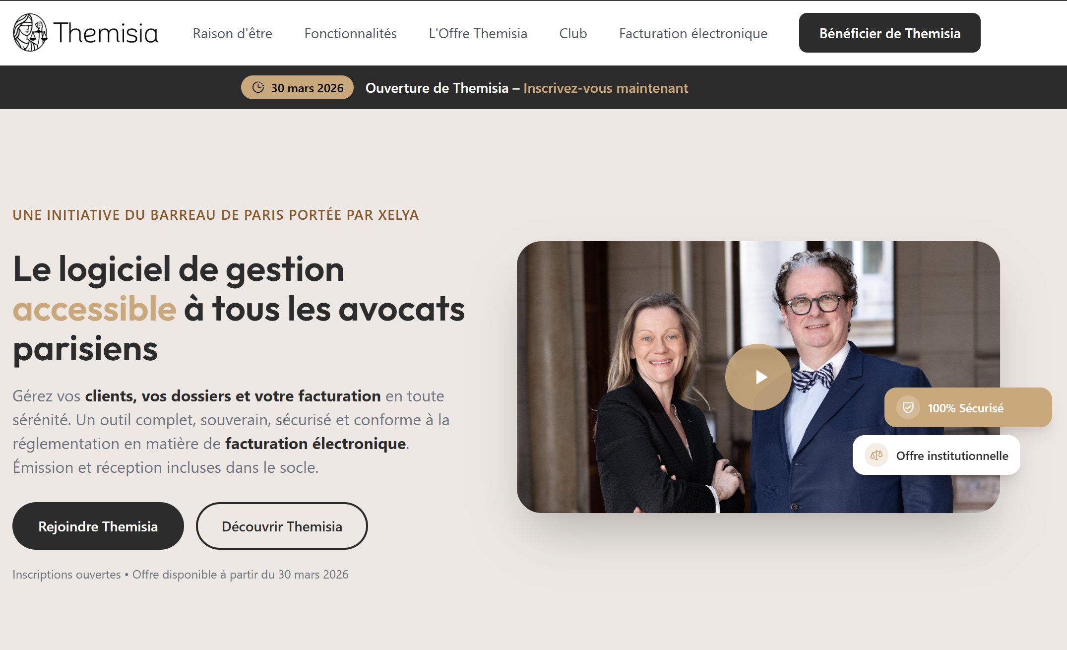 logiciel gestion cabinet avocat Themisia barreau de Paris outil facturation électronique avocats 2026