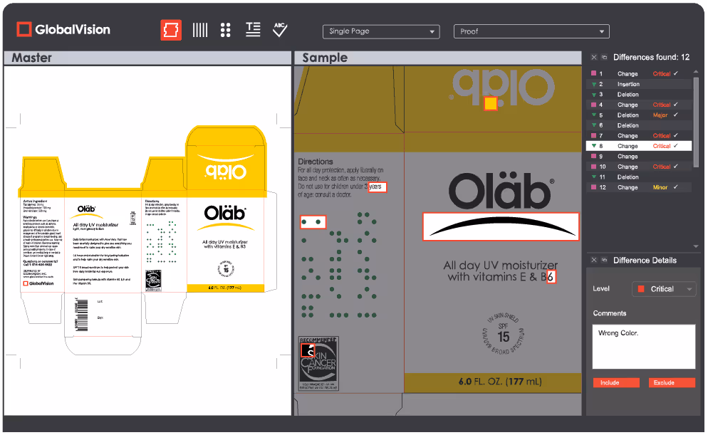 Package Inspection using Global Vision Tools