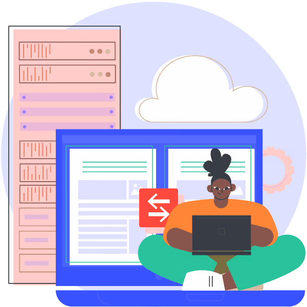 Illustration of comparing documents on a computer screen