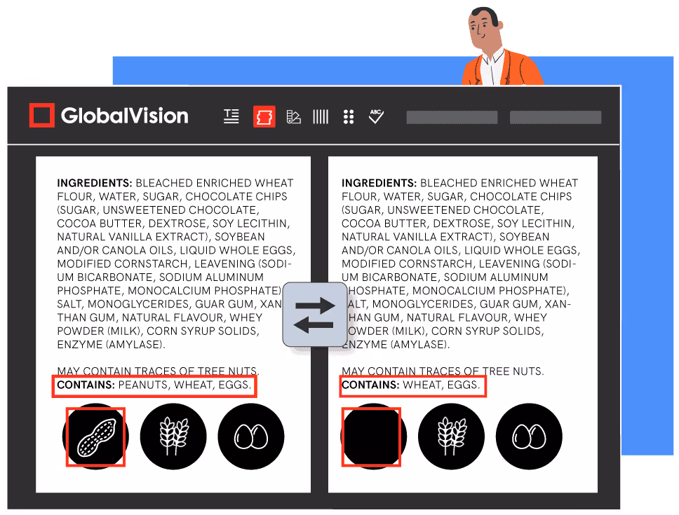Tools for inspecting text errors on products