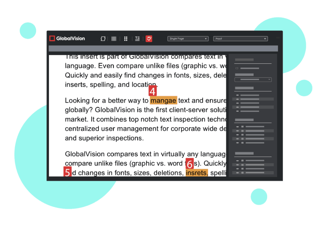 Illustration showing mistakes captured by GlobalVision software.