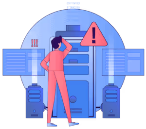 Illustration of a person facing data integrity issues