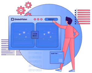 Illustration of someone using GlobalVision to address data integrity issues