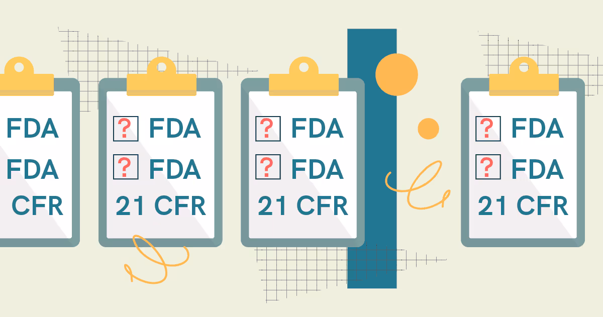 Plusieurs listes de contrôle de dessins animés pour la FDA