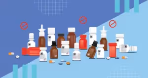 Pills bottles with similar packages