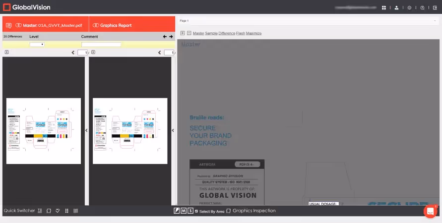 GlobalVision software generating graphics report