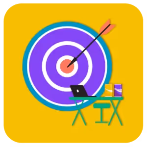 Illustration of an arrow approaching a target