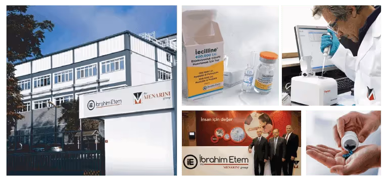 Collage of Ibrahim Etem Menarini employees printing and proofreading