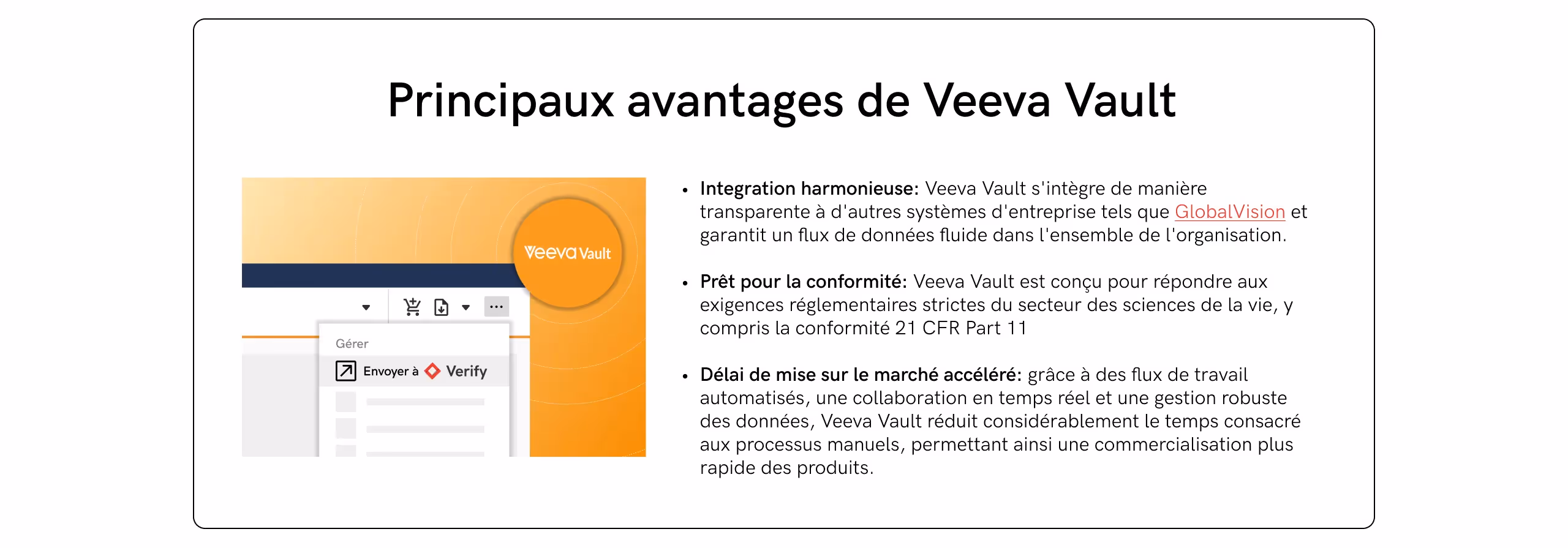 Avantages de Veeva Vault Banner
